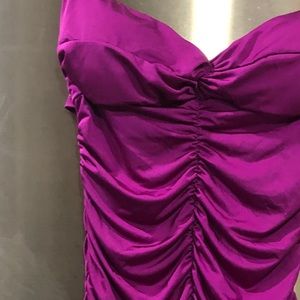 Strapless hot pink party dress